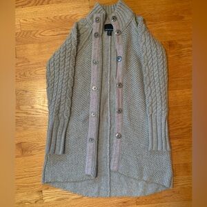 Cynthia Rowley Women’s Tan Sweater, Cozy Button Up,  Size Small